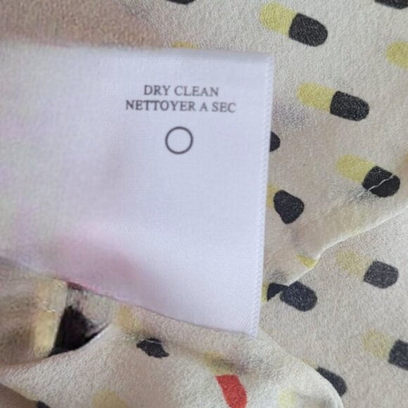 A.L.C. Silk Blouse Cream Multi-Color Pattern Size 2 - Picture 10 of 11